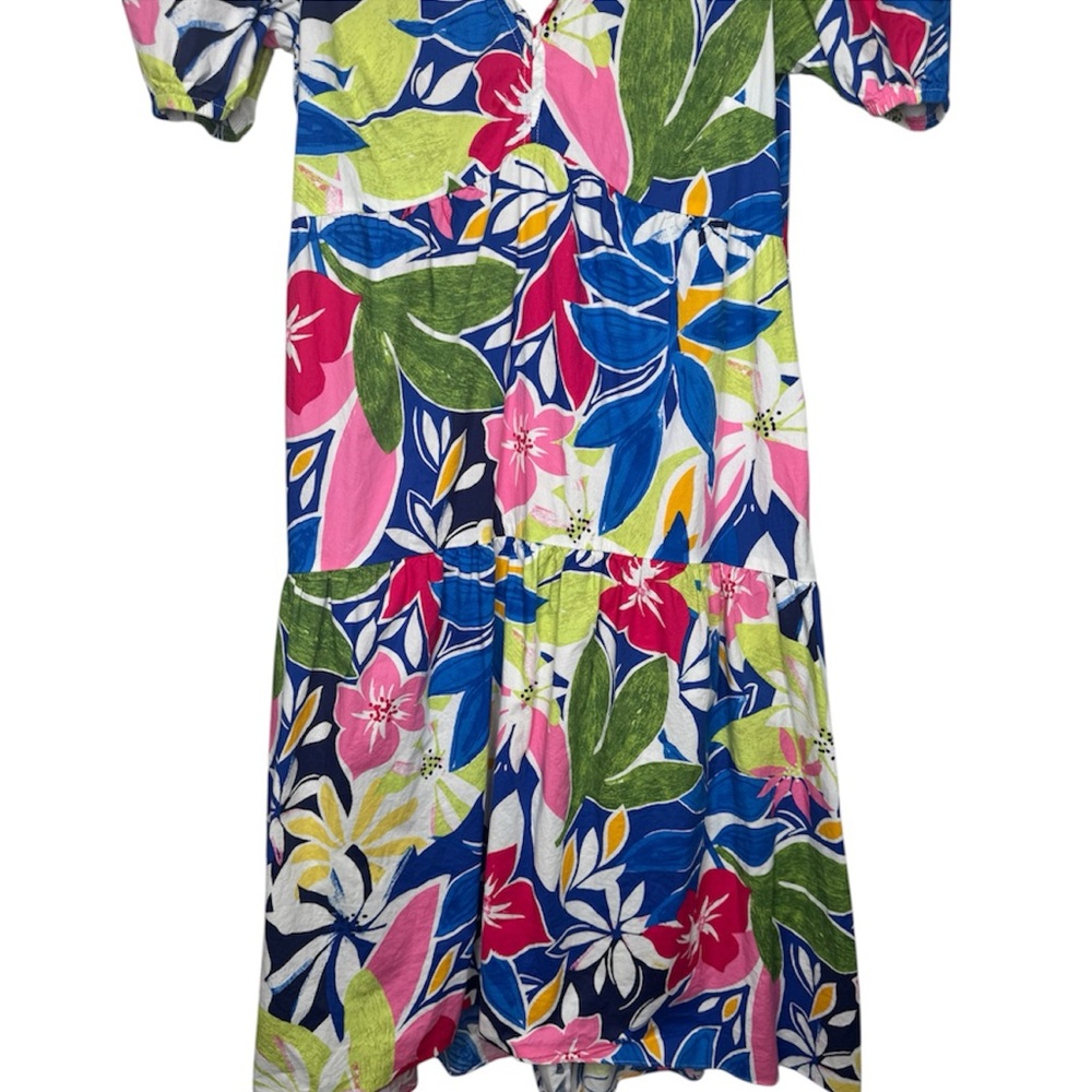 Donna Morgan women's 6 midi floral artsy dress cocktail office tropical - Picture 3 of 6